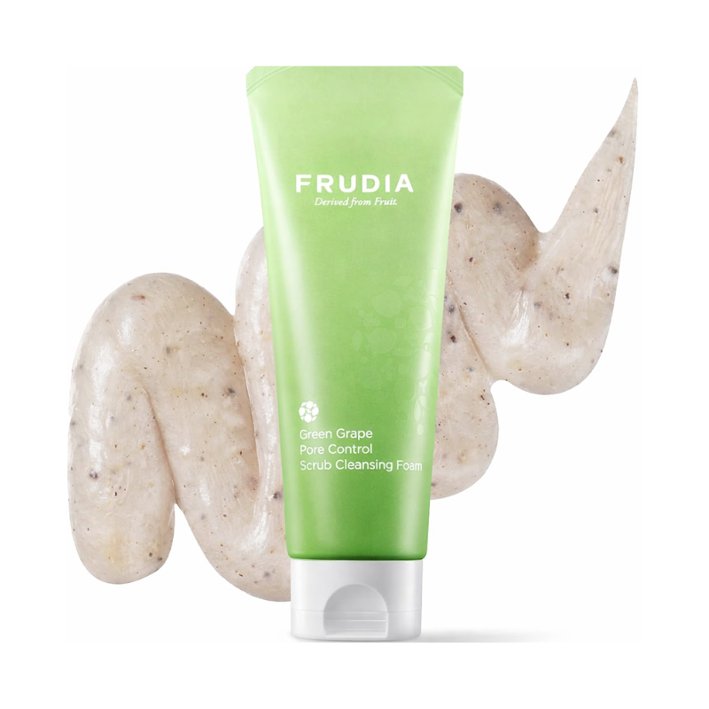 Mousse nettoyante exfoliante au raisin vert