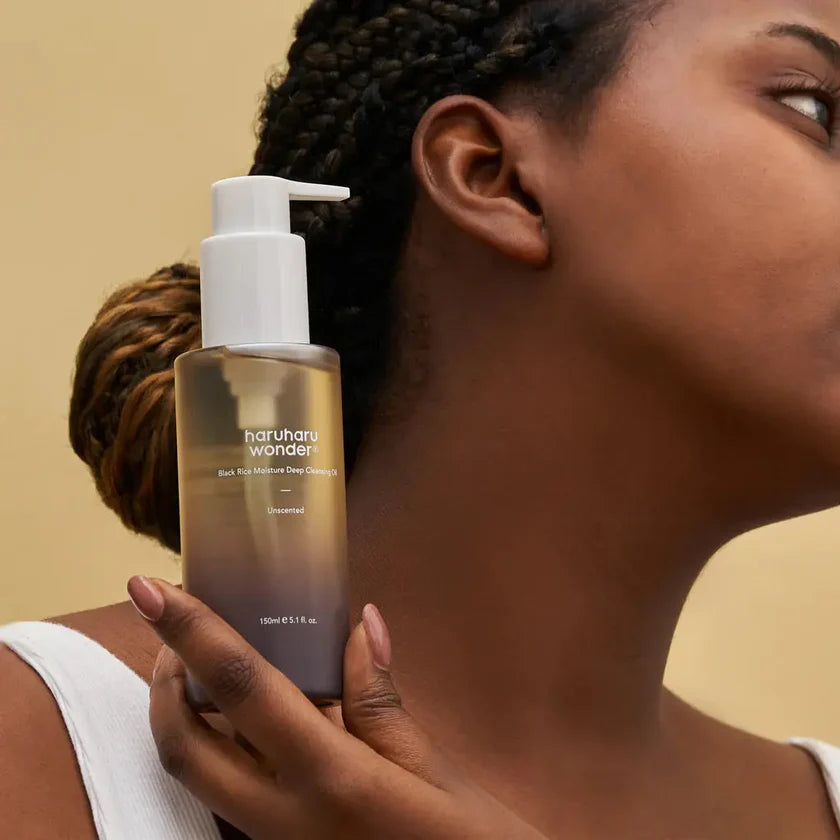 Huile démaquillante au riz noir